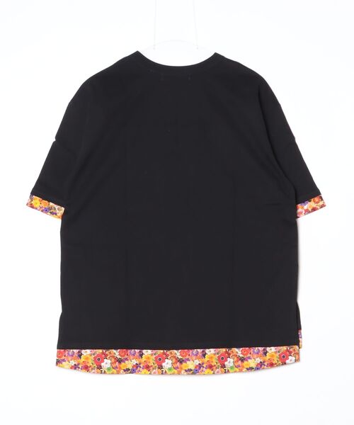 rehacer(レアセル)の「rehacer : Flower Layered Wide CS / ボタニカルレイヤード ワイドカットソー(Tシャツ/カットソー・レディース・ブラック/ホワイト・SMALL/MEDIUM)」の14枚目の写真