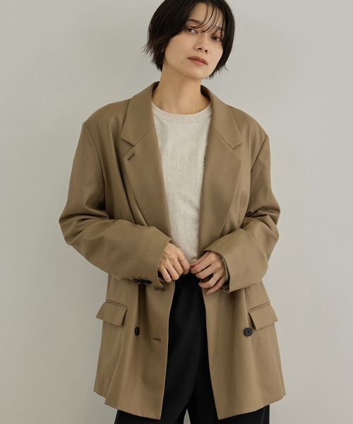 SALON adam et rope'(サロン アダム エ ロペ)の「ハイカウントフラノジャケット・ネップヘリンボンジャケット / セットアップ対応(テーラードジャケット・レディース・グレー/ベージュ/チャコールグレー・M/S)」の3枚目の写真