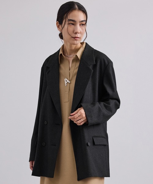 SALON adam et rope'(サロン アダム エ ロペ)の「ハイカウントフラノジャケット・ネップヘリンボンジャケット / セットアップ対応(テーラードジャケット・レディース・グレー/ベージュ/チャコールグレー・M/S)」の15枚目の写真