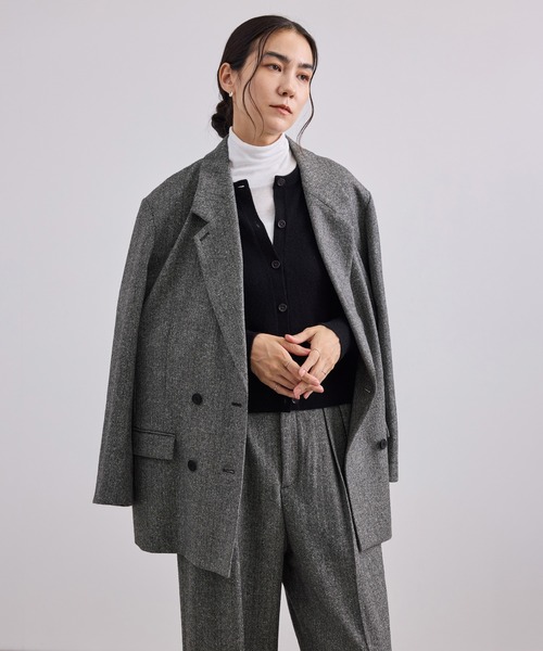 SALON adam et rope'(サロン アダム エ ロペ)の「ハイカウントフラノジャケット・ネップヘリンボンジャケット / セットアップ対応(テーラードジャケット・レディース・グレー/ベージュ/チャコールグレー・M/S)」の21枚目の写真