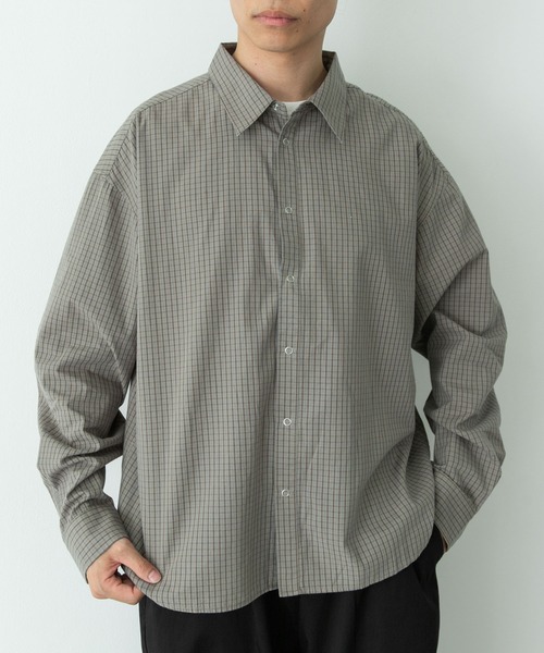 URBAN RESEARCH Sonny Label（アーバンリサーチサニーレーベル）の「サンドウォッシュチェックレギュラーシャツ（シャツ/ブラウス・メンズ・ブラック系その他/グリーン系その他/ベージュ系その他・MEDIUM/LARGE）」の3枚目の写真