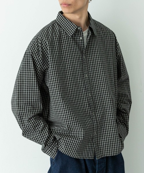 URBAN RESEARCH Sonny Label（アーバンリサーチサニーレーベル）の「サンドウォッシュチェックレギュラーシャツ（シャツ/ブラウス・メンズ・ブラック系その他/グリーン系その他/ベージュ系その他・MEDIUM/LARGE）」の6枚目の写真