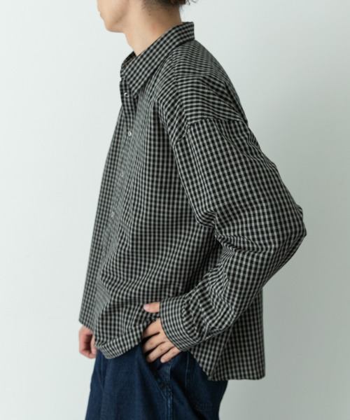 URBAN RESEARCH Sonny Label（アーバンリサーチサニーレーベル）の「サンドウォッシュチェックレギュラーシャツ（シャツ/ブラウス・メンズ・ブラック系その他/グリーン系その他/ベージュ系その他・MEDIUM/LARGE）」の7枚目の写真