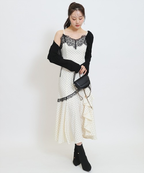 WILLSELECTION(ウィルセレクション)の「レーストリムラッフルキャミワンピース(ワンピース・レディース・ホワイト系その他/グレー系その他・FREE)」の2枚目の写真