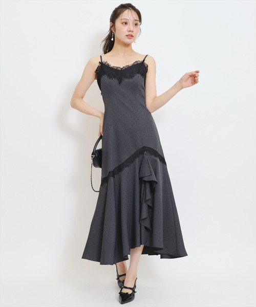 WILLSELECTION(ウィルセレクション)の「レーストリムラッフルキャミワンピース(ワンピース・レディース・ホワイト系その他/グレー系その他・FREE)」の1枚目の写真