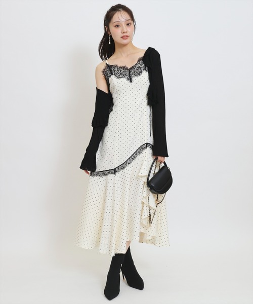 WILLSELECTION(ウィルセレクション)の「レーストリムラッフルキャミワンピース(ワンピース・レディース・ホワイト系その他/グレー系その他・FREE)」の13枚目の写真