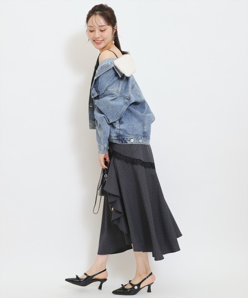 WILLSELECTION(ウィルセレクション)の「レーストリムラッフルキャミワンピース(ワンピース・レディース・ホワイト系その他/グレー系その他・FREE)」の3枚目の写真