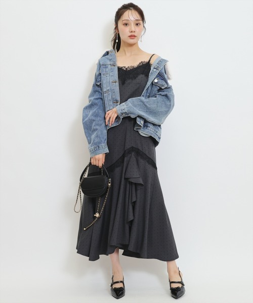 WILLSELECTION(ウィルセレクション)の「レーストリムラッフルキャミワンピース(ワンピース・レディース・ホワイト系その他/グレー系その他・FREE)」の5枚目の写真