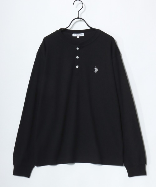 U.S. POLO ASSN.(ユーエスポロアッスン)の「U.S. POLO ASSN./ユーエスポロアッスン 別注 ワッフル/サーマル 無地 ロゴ ワンポイント刺繍 ヘンリーネック ロングスリーブTシャツ/ロンT/長袖Tシャツ/レディース メンズ(Tシャツ/カットソー・メンズ・ホワイト/スミクロ/ブラック/ネイビー・L/LL/M)」の10枚目の写真