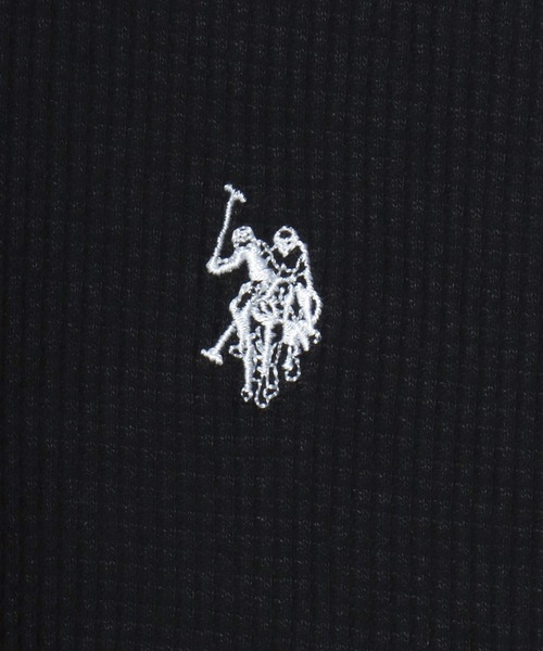 U.S. POLO ASSN.(ユーエスポロアッスン)の「U.S. POLO ASSN./ユーエスポロアッスン 別注 ワッフル/サーマル 無地 ロゴ ワンポイント刺繍 ヘンリーネック ロングスリーブTシャツ/ロンT/長袖Tシャツ/レディース メンズ(Tシャツ/カットソー・メンズ・ホワイト/スミクロ/ブラック/ネイビー・L/LL/M)」の19枚目の写真