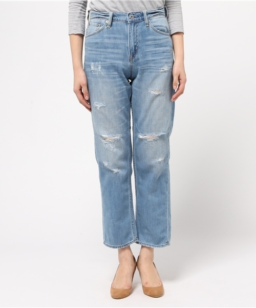 earth music&ecology（アースミュージックアンドエコロジー）の「【2016Spring】《バリバリデニム!》ダメージデニムパンツ（デニムパンツ・レディース・ライトインディゴブルー・MEDIUM/SMALL/LARGE）」の15枚目の写真