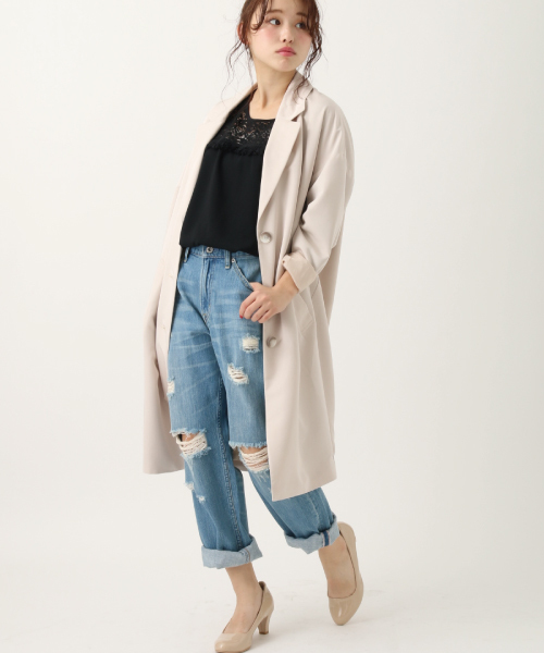 earth music&ecology（アースミュージックアンドエコロジー）の「【2016Spring】《バリバリデニム!》ダメージデニムパンツ（デニムパンツ・レディース・ライトインディゴブルー・MEDIUM/SMALL/LARGE）」の8枚目の写真