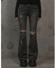 Distressed Bootcut Jeans (black)