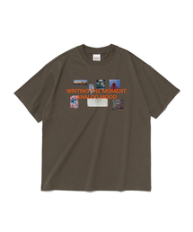 アナログモーメントグラフィック半袖Tシャツ(カーキ)