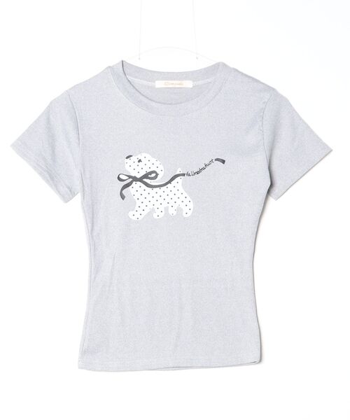 Dream garden(ドリームガーデン)の「可愛い犬プリントデザイン半袖Tシャツ(Tシャツ/カットソー・レディース・ブラック/グレー/ホワイト・XL/L/S/M/2XL)」の3枚目の写真