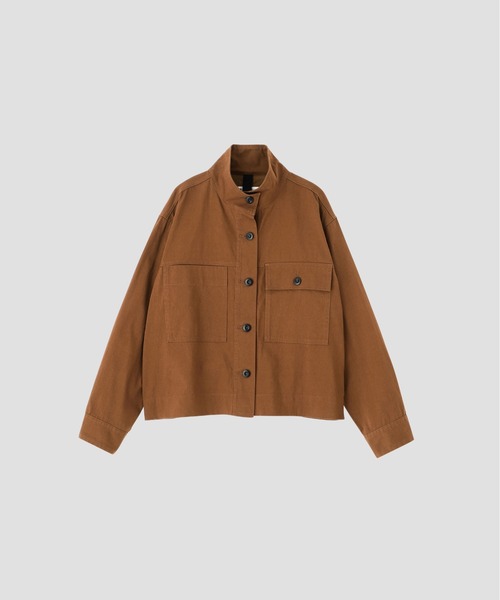 MHL.(エムエイチエル)の「UTILITY COTTON NYLON TWILL(ブルゾン・レディース・ライトブラウン/グレー・1/2)」の2枚目の写真