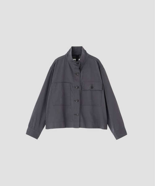 MHL.(エムエイチエル)の「UTILITY COTTON NYLON TWILL(ブルゾン・レディース・ライトブラウン/グレー・1/2)」の4枚目の写真