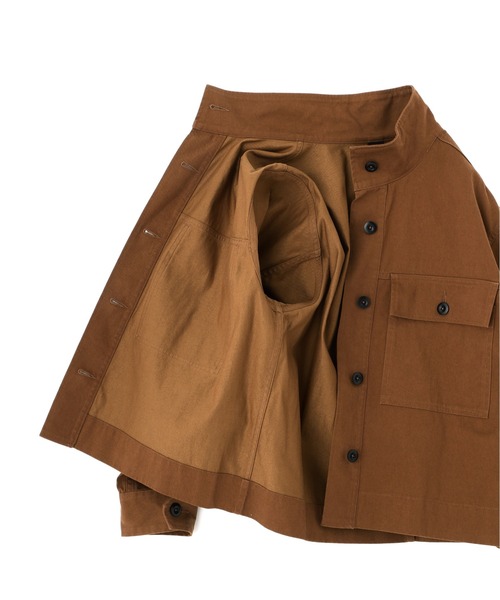 MHL.(エムエイチエル)の「UTILITY COTTON NYLON TWILL(ブルゾン・レディース・ライトブラウン/グレー・1/2)」の7枚目の写真