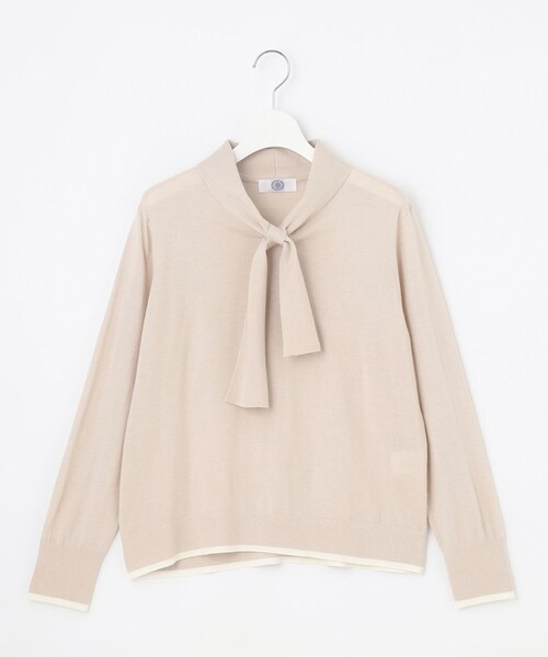 J.PRESS（ジェイプレス）の「【一枚で着映え】WORSTED WOOL BLEND ボウタイデザイン ニット（ニット/セーター・レディース・ライトグレー系/ワイン系/ネイビー系・T13/T15）」の15枚目の写真