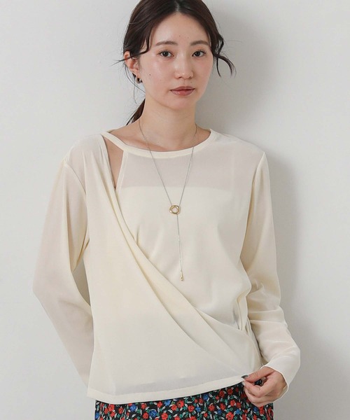 Gready Brilliant(グレディブリリアン)の「ベロアアシメカシュクール(Tシャツ/カットソー・レディース・ブラウン/アイボリー・38)」の7枚目の写真