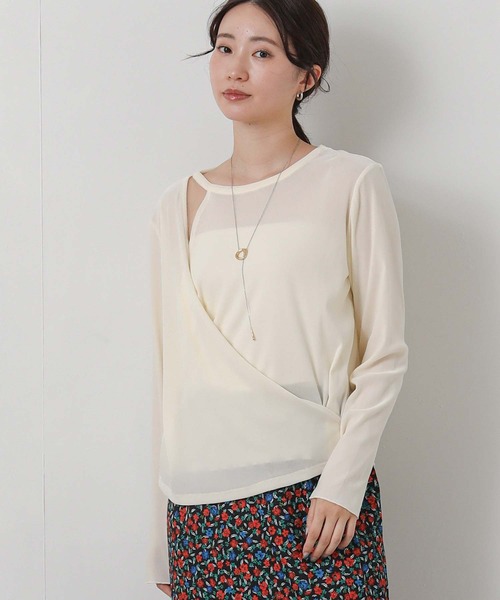Gready Brilliant(グレディブリリアン)の「ベロアアシメカシュクール(Tシャツ/カットソー・レディース・ブラウン/アイボリー・38)」の10枚目の写真