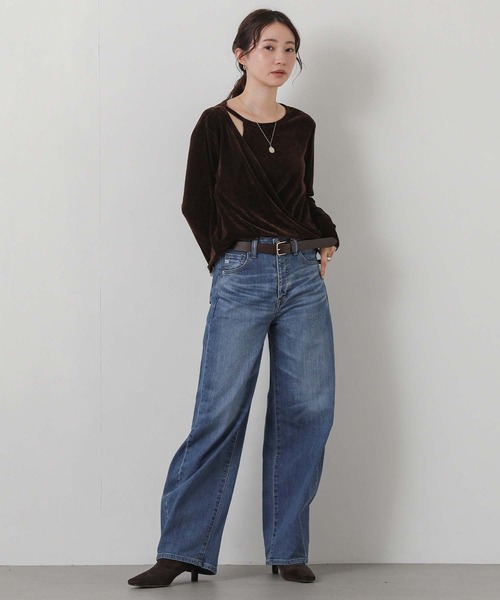 Gready Brilliant(グレディブリリアン)の「ベロアアシメカシュクール(Tシャツ/カットソー・レディース・ブラウン/アイボリー・38)」の11枚目の写真