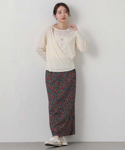 Gready Brilliant(グレディブリリアン)の「ベロアアシメカシュクール(Tシャツ/カットソー・レディース・ブラウン/アイボリー・38)」の3枚目の写真
