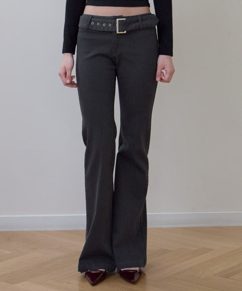 ROSEFRANTZ（ロゼフランツ）の「Belted Boots Cut Pants [Charcoal]（その他パンツ・レディース・チャコールグレー・SMALL/MEDIUM）」の3枚目の写真