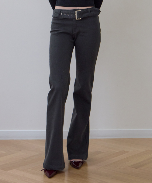 ROSEFRANTZ（ロゼフランツ）の「Belted Boots Cut Pants [Charcoal]（その他パンツ・レディース・チャコールグレー・SMALL/MEDIUM）」の4枚目の写真