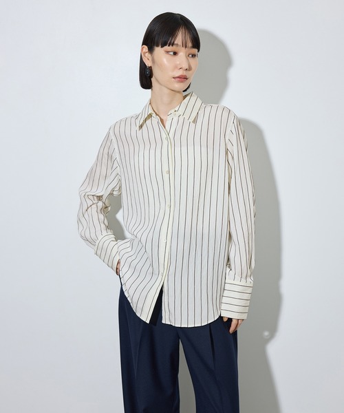 ADAM ET ROPE'(アダムエロペ)の「ストライプシャツ(シャツ/ブラウス・レディース・オフホワイト/ピンク系その他2・FREE)」の22枚目の写真