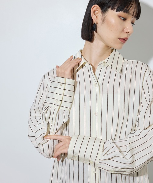 ADAM ET ROPE'(アダムエロペ)の「ストライプシャツ(シャツ/ブラウス・レディース・オフホワイト/ピンク系その他2・FREE)」の21枚目の写真