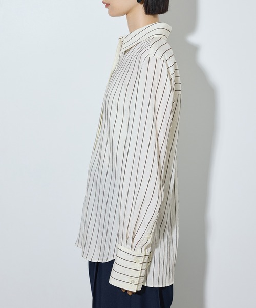ADAM ET ROPE'(アダムエロペ)の「ストライプシャツ(シャツ/ブラウス・レディース・オフホワイト/ピンク系その他2・FREE)」の13枚目の写真