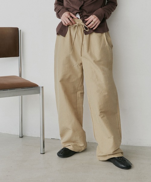 ad thie（アドティエ）の「アソート サッカー ロングパンツ（その他パンツ・レディース・ベージュ系1/グリーン系/ベージュ系2/ブラウン系・FREE）」の3枚目の写真