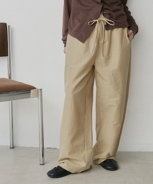 ad thie（アドティエ）の「アソート サッカー ロングパンツ（その他パンツ・レディース・ベージュ系1/グリーン系/ベージュ系2/ブラウン系・FREE）」の5枚目の写真