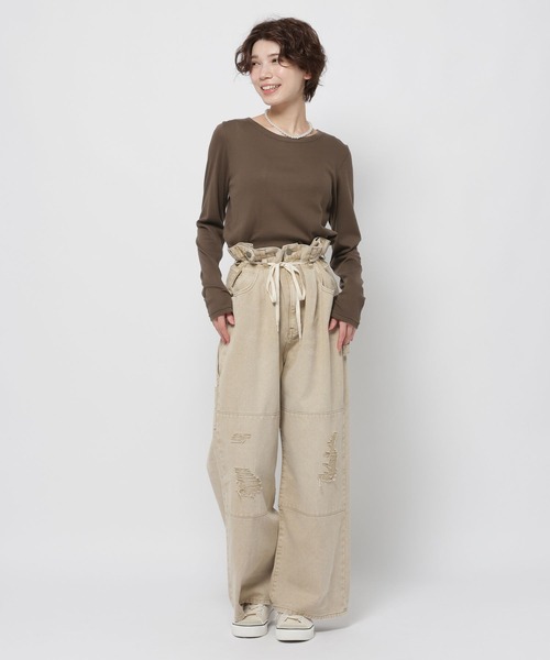 niko and...(ニコアンド)の「カシミヤ混BASICTシャツ(Tシャツ/カットソー・レディース・ブラウン/オフホワイト/チャコール・FREE)」の10枚目の写真