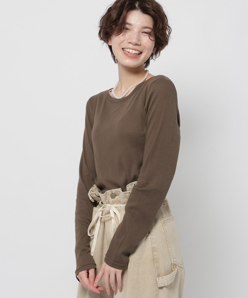niko and...(ニコアンド)の「カシミヤ混BASICTシャツ(Tシャツ/カットソー・レディース・ブラウン/オフホワイト/チャコール・FREE)」の12枚目の写真