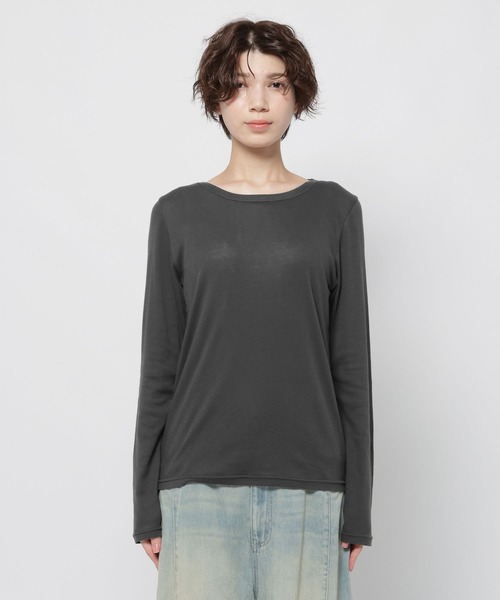 niko and...(ニコアンド)の「カシミヤ混BASICTシャツ(Tシャツ/カットソー・レディース・ブラウン/オフホワイト/チャコール・FREE)」の13枚目の写真