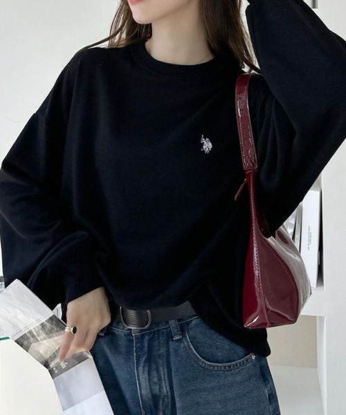 U.S. POLO ASSN.(ユーエスポロアッスン)の「【Ada.別注 U.S.POLO ASS.】バックネック ハート刺繍 スウェット 親子 ペアルック(その他トップス・レディース・ブラック/ライトグレー・M/L)」の8枚目の写真