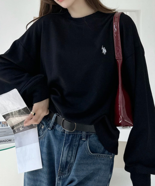 U.S. POLO ASSN.(ユーエスポロアッスン)の「【Ada.別注 U.S.POLO ASS.】バックネック ハート刺繍 スウェット 親子 ペアルック(その他トップス・レディース・ブラック/ライトグレー・M/L)」の11枚目の写真