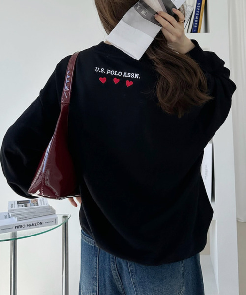 U.S. POLO ASSN.(ユーエスポロアッスン)の「【Ada.別注 U.S.POLO ASS.】バックネック ハート刺繍 スウェット 親子 ペアルック(その他トップス・レディース・ブラック/ライトグレー・M/L)」の10枚目の写真