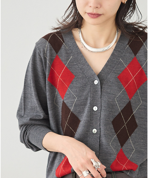 JOURNAL STANDARD(ジャーナルスタンダード)の「《追加2》ウォッシャブルウール Vカーディガン(カーディガン/ボレロ・レディース・チョコ/チャコールグレー・FREE)」の1枚目の写真