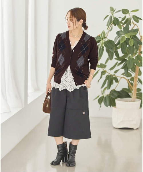JOURNAL STANDARD(ジャーナルスタンダード)の「《追加2》ウォッシャブルウール Vカーディガン(カーディガン/ボレロ・レディース・チョコ/チャコールグレー・FREE)」の4枚目の写真