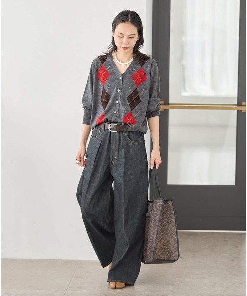 JOURNAL STANDARD(ジャーナルスタンダード)の「《追加2》ウォッシャブルウール Vカーディガン(カーディガン/ボレロ・レディース・チョコ/チャコールグレー・FREE)」の5枚目の写真