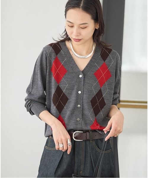 JOURNAL STANDARD(ジャーナルスタンダード)の「《追加2》ウォッシャブルウール Vカーディガン(カーディガン/ボレロ・レディース・チョコ/チャコールグレー・FREE)」の8枚目の写真