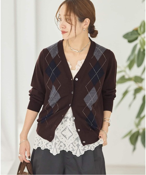 JOURNAL STANDARD(ジャーナルスタンダード)の「《追加2》ウォッシャブルウール Vカーディガン(カーディガン/ボレロ・レディース・チョコ/チャコールグレー・FREE)」の15枚目の写真