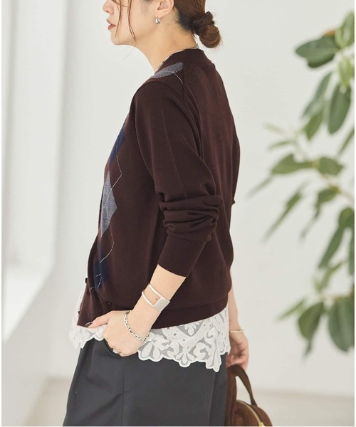 JOURNAL STANDARD(ジャーナルスタンダード)の「《追加2》ウォッシャブルウール Vカーディガン(カーディガン/ボレロ・レディース・チョコ/チャコールグレー・FREE)」の16枚目の写真