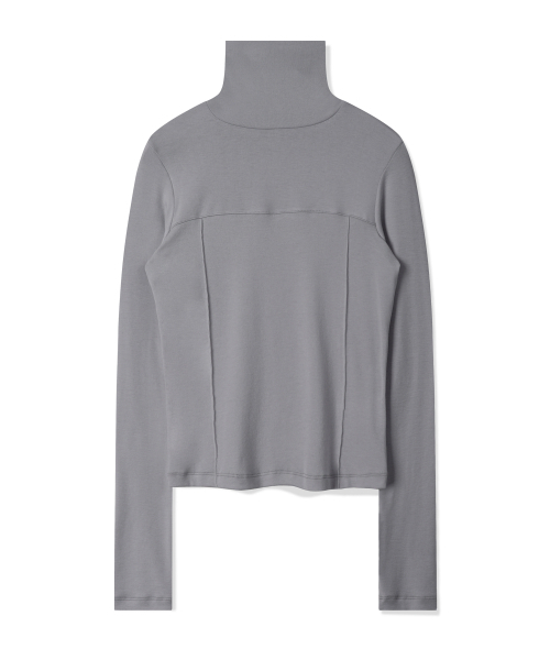 PHOS333(フォースサンサンサン)の「W インシジョンステッチ タートルネック/グレー(Tシャツ/カットソー・レディース・その他・FREE)」の4枚目の写真