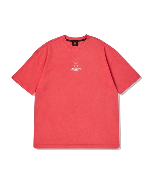 LIFE WORK(ライフワーク)の「共用) ピグメントスモーラドッグ半袖Tシャツ(Tシャツ/カットソー・レディース・チャコールグレー/ライトグレー/レッド/カーキ・SMALL/MEDIUM)」の4枚目の写真