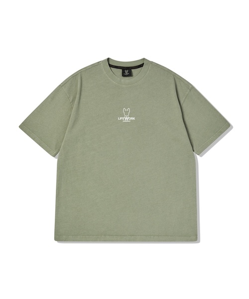 LIFE WORK(ライフワーク)の「共用) ピグメントスモーラドッグ半袖Tシャツ(Tシャツ/カットソー・レディース・チャコールグレー/ライトグレー/レッド/カーキ・SMALL/MEDIUM)」の3枚目の写真
