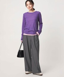 【WEB限定】<at ease>オルマイ ワイド パンツ マシンウォッシャブル ストレッチ 帯電防止